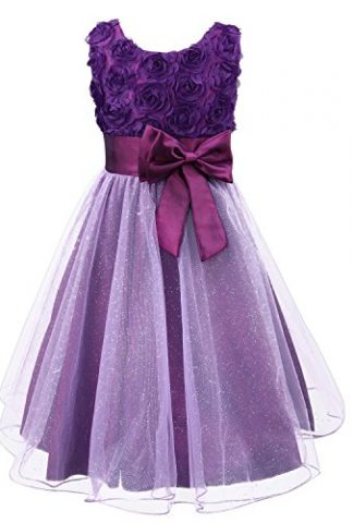 Little Girls’ Flower Formal Wedding Bridesmaid Party Dress Sequin Dress Princess Tulle Dresses