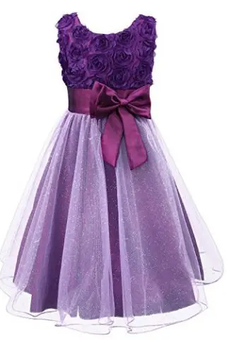 Little Girls’ Flower Formal Wedding Bridesmaid Party Dress Sequin Dress Princess Tulle Dresses