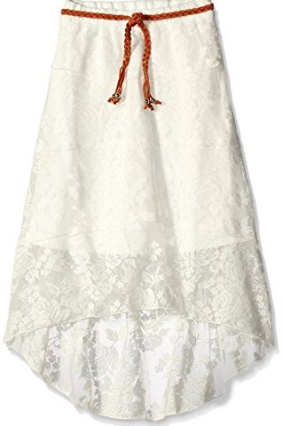 Amy Byer Big Girls' Tiered Lace Skirt with Belt