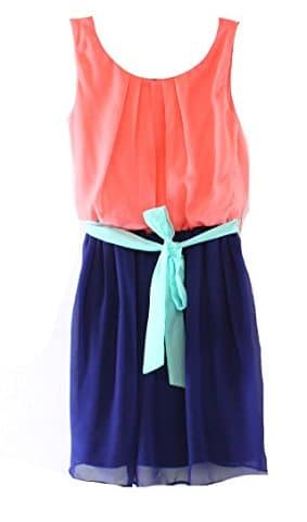 Amy Byer Big Girls' Two Tone Sash Chiffon Dress