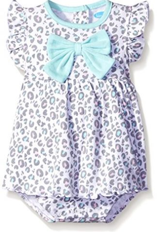 BON BEBE Baby Girls' Flutter Sleeve Sundress with Built-In Diaper Cover