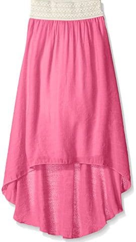 BTween Big Girls' Gauze Hi Low Skirt with Macrame Waist