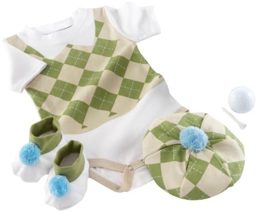Baby Aspen Three Piece Layette Set in Golf Cart Package, Green/White, 0-6 Mos. - Image 3