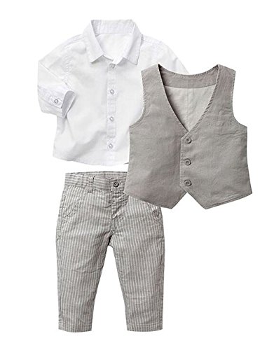 Baby Kid Boy Gentleman Formal Wear Shirt Vest and Pants 3-piece - Image 3