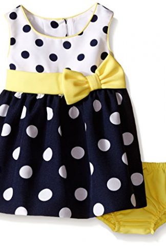 Bonnie Baby Baby Girls' Sleeveless Printed Poplin Dot Nautical Dress