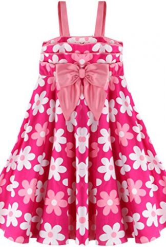 BONNY BILLY Little Girl's Dresses Suspender Flower Print Children Cotton Sundress