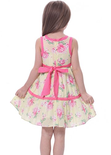 Bonny Billy Girls Sleeveless Cotton Print Casual Children Dress with Sash - Image 3