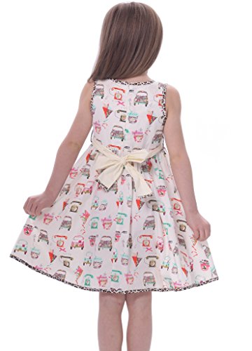 Bonny Billy Girls Sleeveless Cotton Print Casual Children Dress with Sash - Image 5