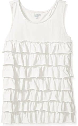 Crazy 8 Girls' White Ruffle Knit Tank