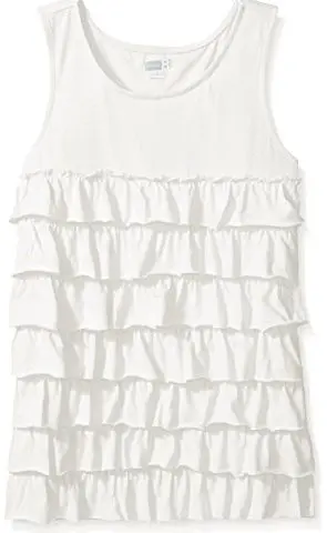Crazy 8 Girls' White Ruffle Knit Tank