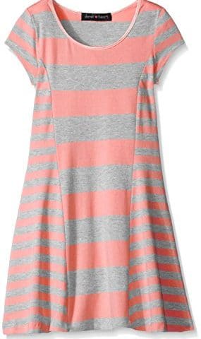 Derek Heart Big Girls' Cap Sleeve Fit and Flare Dress with Princess Side Panel