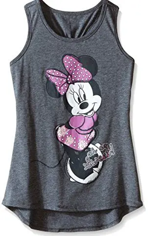 Disney Girls' Minnie Mouse Hi Low Tank with Cinched Back