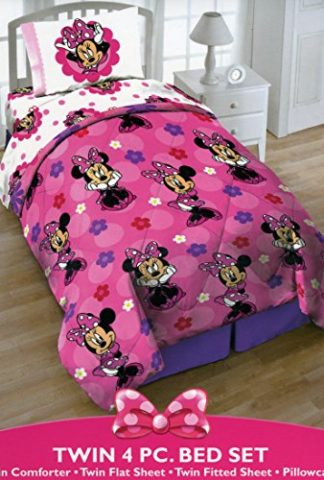 Disney Minnie Mouse Twin 4 Piece Bedding Set With Tote