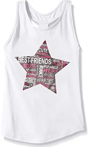 Dream Star Girls' Screen Tank with Elastic At Back