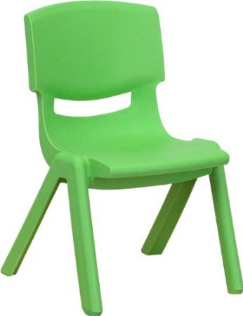 Flash Furniture Blue Plastic Stackable School Chair with 10-1/2-Inch Seat Height