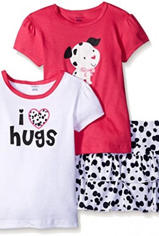 Gerber Girls' Three-Piece T-Shirt and Skirt Set