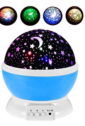 HJIAN LED Night Light Projector Lamp 3 Models Light Kids Bedroom Children's Room Romantic Rotating Cosmos Star Sky Moon Projector Baby Nursery Décor Decorative Light
