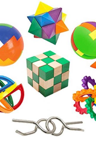 IQ Challenge Set by GamieUSA - 7 Pcs Kids Educational Toys for 5 Year Olds - Highly Stimulating Brain Teasers - Challenging Mental Exercises for Sharp Young Minds - 100% Child Safe