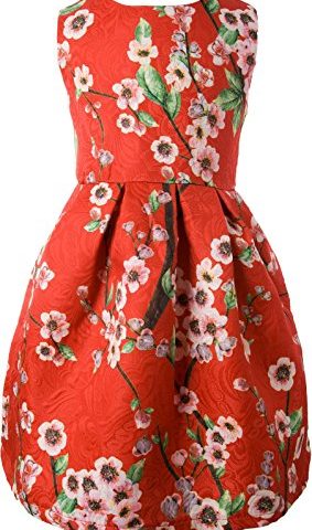 Ipuang Girls' Lovely Flower Pattern Dresses for Special Occasions