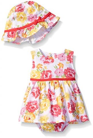 Isaac Mizrahi Baby Girls' 2 Piece Floral Sundress and Sunhat Set