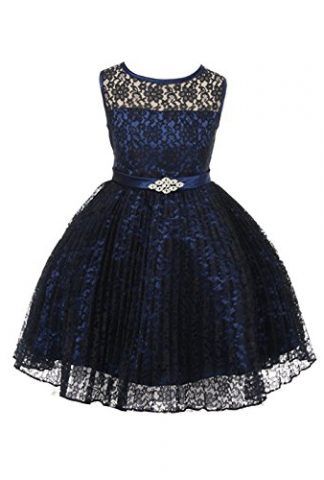 JM DREAMLINE Lovely Tulle Pleated Lace Flower Girl Dress