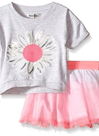 Kensie Girls' 2 Piece French Terry Skirt and Pullover Top