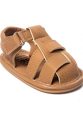 Kuner Infant Baby Boys Girls Pu Leather Rubber Sole Anti-Slip Summer Sandals First Walkers