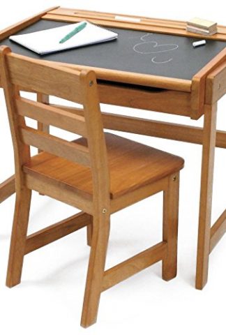 Lipper International 554P Child's Chalkboard Desk and Chair Set, Pecan