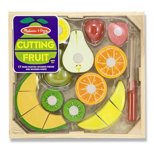 Melissa & Doug Cutting Fruit Set - Wooden Play Food Kitchen Accessory - Image 3