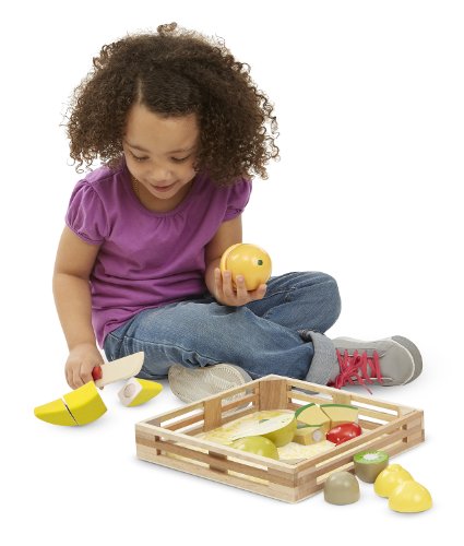 Melissa & Doug Cutting Fruit Set - Wooden Play Food Kitchen Accessory - Image 5