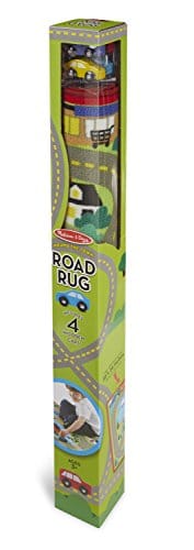 Melissa & Doug Round the Town Road Rug and Car Activity Play Set With 4 Wooden Cars (39 x 36 inches) - Image 7