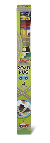 Melissa & Doug Round the Town Road Rug and Car Activity Play Set With 4 Wooden Cars (39 x 36 inches) - Image 8