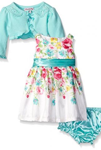 Nannette Baby Girls' Floral Dress with Cardigan