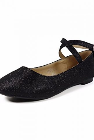 Nova Utopia Toddler Little Girls Dress Ballet Ankle Strap Bow Flat Shoes (size 9 - 4)