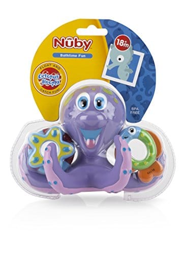 Nuby Octopus Hoopla Bathtime Fun Toys, Purple - Image 6