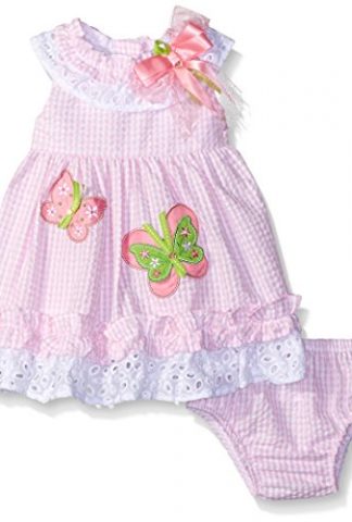 Rare Editions Baby Girls' Butterfly Applique Seersucker Dress