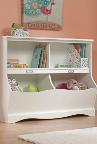 Sauder Pogo Bookcase/Footboard, Soft White Finish