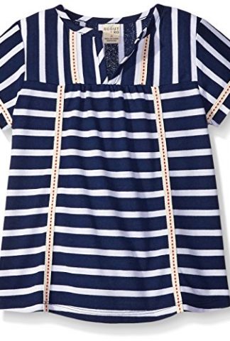 Scout + Ro Girls' Short-Sleeve Field-Stripe Tunic With Taping Trim