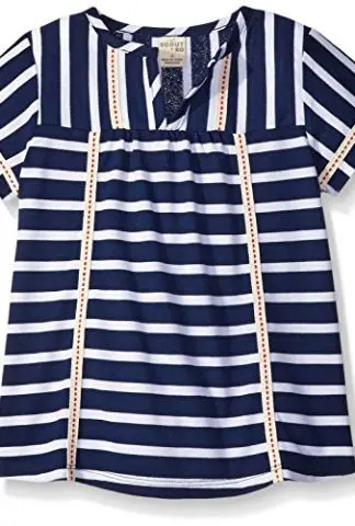 Scout + Ro Girls' Short-Sleeve Field-Stripe Tunic With Taping Trim