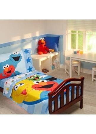 Sesame Street Furry Friends 4-Piece Toddler Bedding Set
