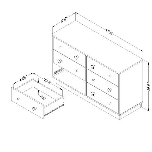 South Shore Little Monsters 6-Drawer Double Dresser, Pure White - Image 7