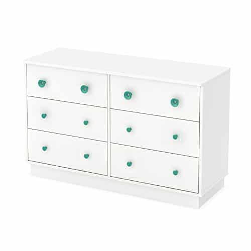 South Shore Little Monsters 6-Drawer Double Dresser, Pure White