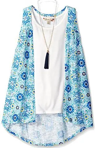 Speechless Girls' Top 2 Piece Cozy With 3/4 Sleeve Tee