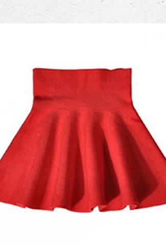 Storeofbaby Little Big Girls' High Waist Knitted Flared Pleated Skater Skirt Casual