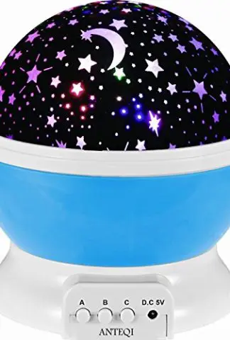 Sun And Star Lighting Lamp 4 LED Bead 360 Degree Romantic Room Rotating Cosmos Star Projector With 59 Inch USB Cable, Light Lamp Starry Moon Sky Night Projector Kid Bedroom Lamp for Christmas ¡­