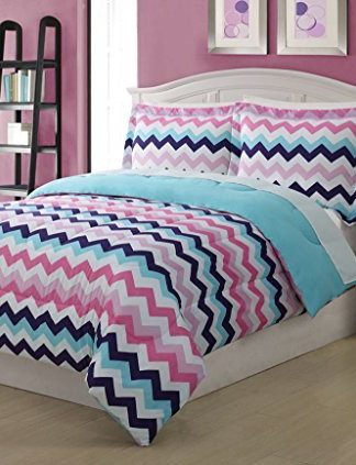 Twin Microfiber Kids Chevron Bedding Comforter Set