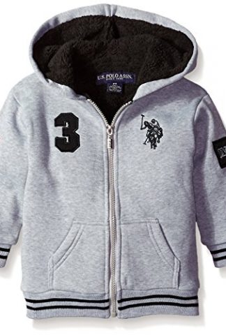 U.S. Polo Assn Boys' Fleece Hoodie with Sherpa Lining