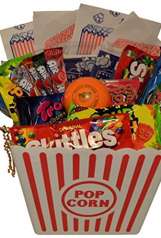 Ultimate Movie Night Gift Bundle Care Package, Easter Basket, Christmas Present, Valentines Day with Popcorn, Candy, Cookies Plus Snack Better Stress Ball for Entire Family!