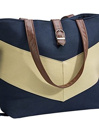Urban Mom Stylish Navy Tote Diaper Bag - With Matching Change Pad & Zipper Pocket.
