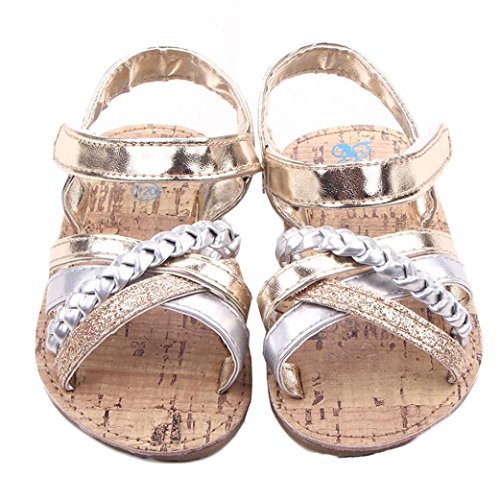 Voberry® Baby Infant Girls Summer Prewalker Bronze Anti-Slip Crib Flat Sandals
